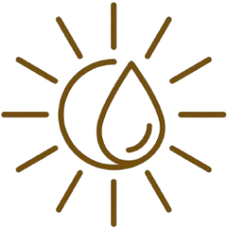 Sun with water drop icon